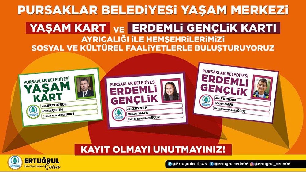 Pursaklar Belediyesi, Yaşam Kart ve Erdemli Gençlik Kartı ayrıcalığı ile