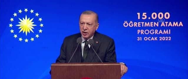 Cumhurbaşkanı Recep Tayyip Erdoğan, 15 bin yeni öğretmenin atandığı törende