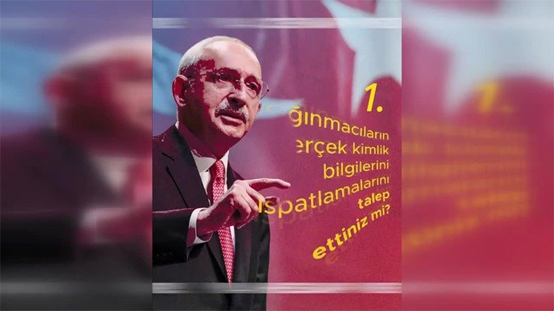 CHP Genel Başkanı Kemal Kılıçdaroğlu, sığınmacılara yönelik sorularını yineleyerek, iktidara