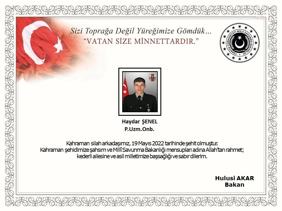 Milli Savunma Bakanlığı (MSB), Suriye’deki Zeytin Dalı Harekâtı bölgesinde yaralanan