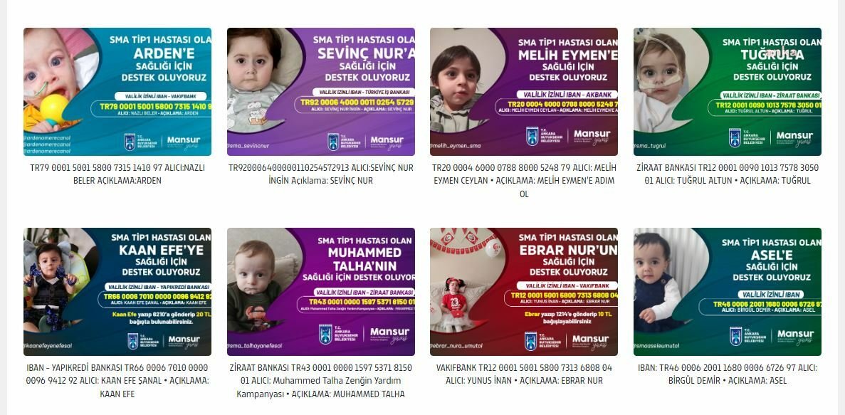 Ankara Büyükşehir Belediyesi, Spinal Musküler Atrofi (SMA) hastası çocukların valilik