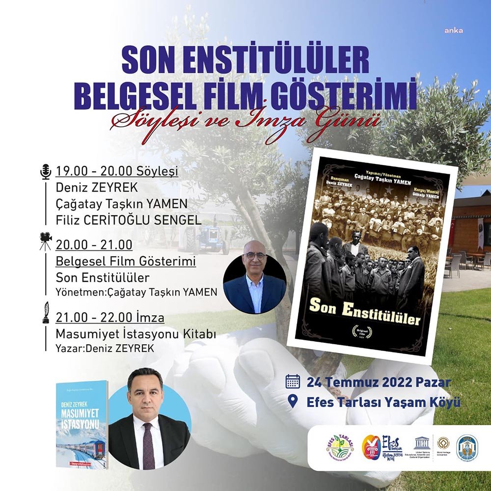 Deniz Zeyrek Efes Tarlası Yaşam Köyü’ne Geliyor Gazeteci Yazar Deniz Zeyrek 24 Temmuz Pazar günü Efes Selçuklular