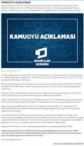 Basin Ilan Kurumu Yonetim Kurulu, AYM Kararinin Ardindan Olaganustu Toplandi: “TBMM Tarafindan Degisiklik Yapilana Kadar Basin Ahlak Esaslari Kapsaminda Yapilan Basvurular Gundeme Alinmayacak”