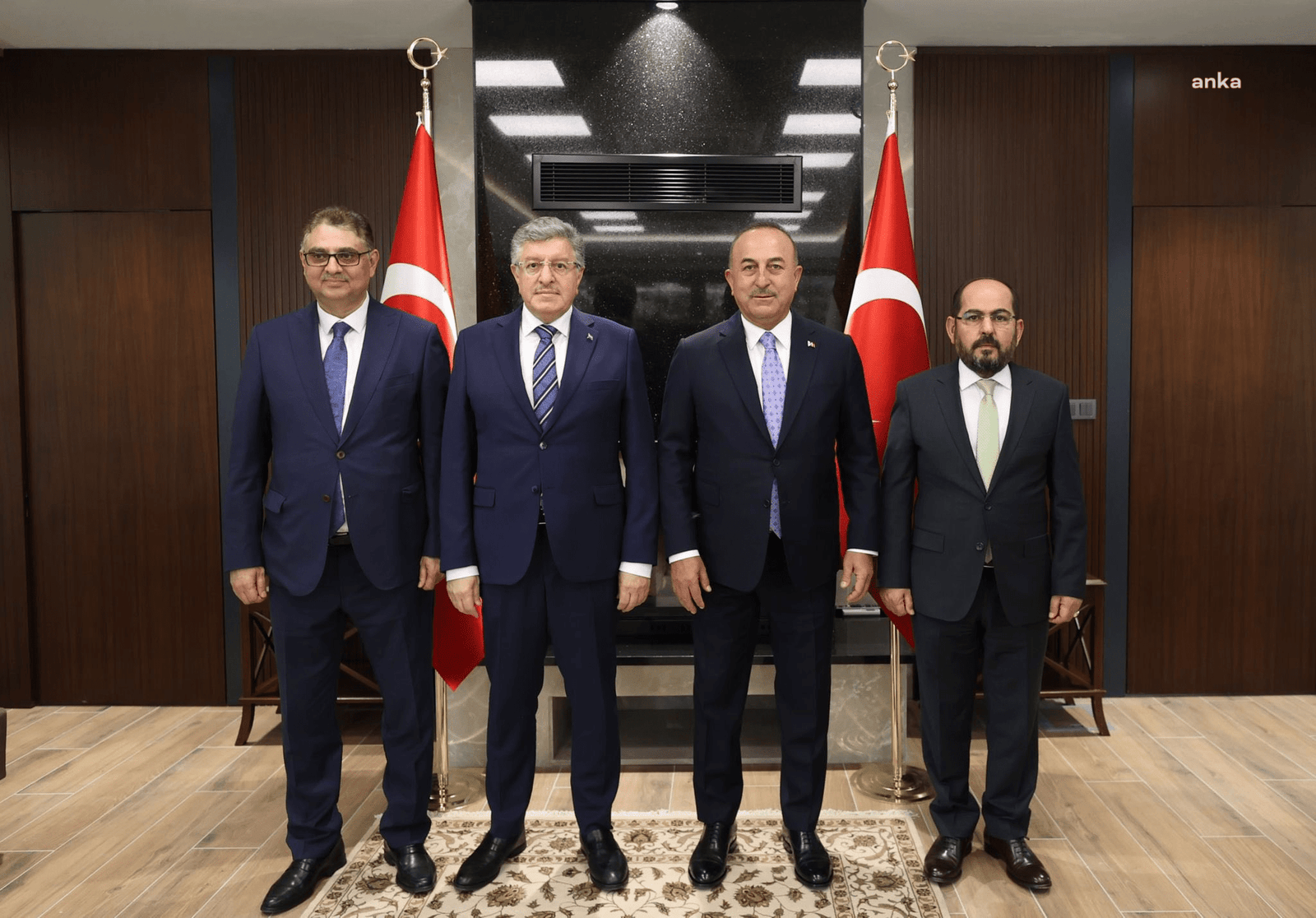 Dışişleri Bakanı Mevlüt Çavuşoğlu, Suriye Ulusal Koalisyonu Başkanı Salem Al-Meslet,