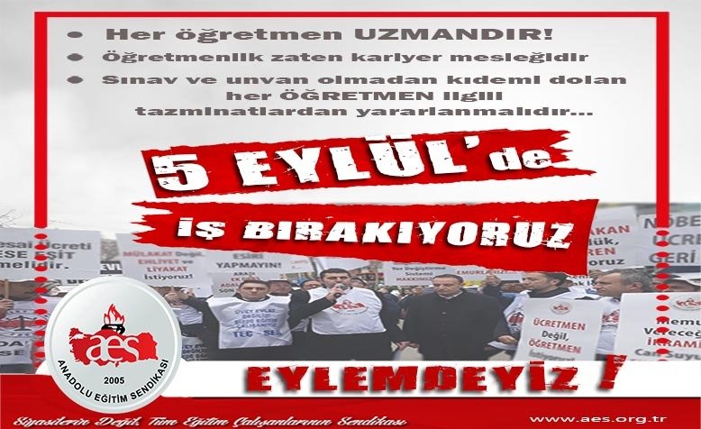 Anadolu Eğitim Sendikası olarak ilk günden itibaren söylüyoruz unvana ve