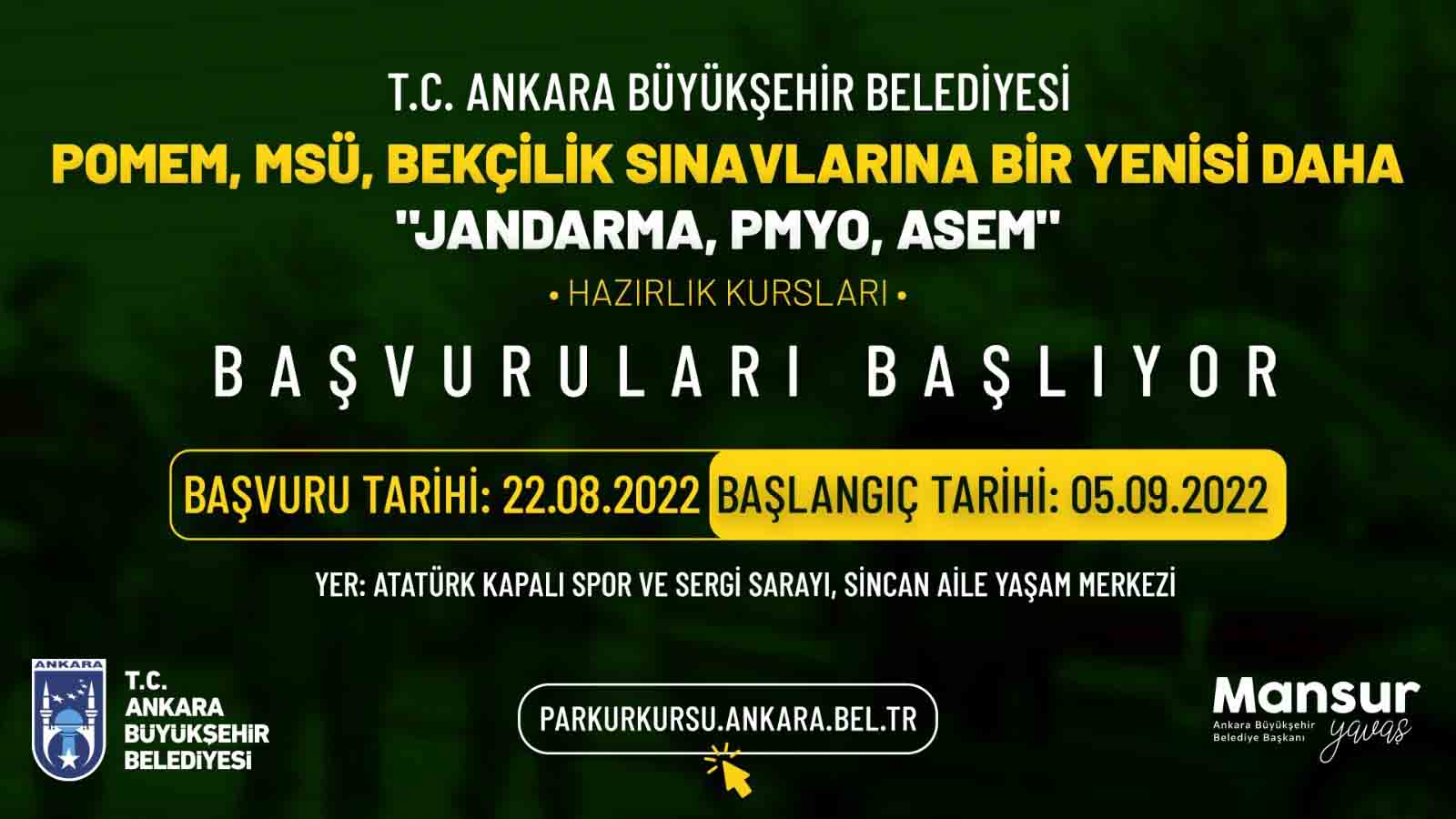 Ankara Büyükşehir, Jandarma, PMYO ve ASEM Sınavları İçin Ücretsiz Kurs Desteğine Başlıyor