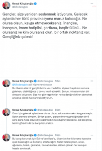 Kilicdaroglu'ndan Genclere: "Sakin kavga etmeyin”
