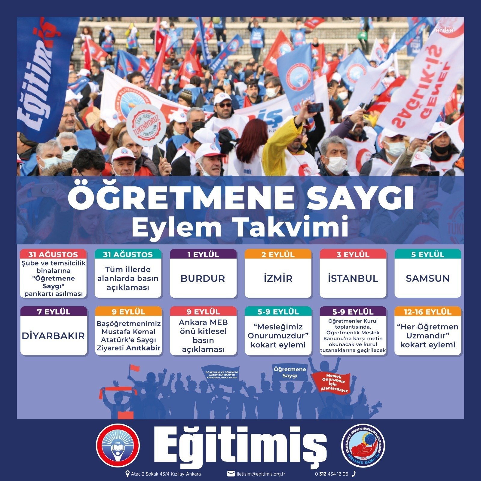 Eğitim-İş, Öğretmenlik Meslek Kanunu’nun geri çekilmesi için 31 Ağustos’tan itibaren