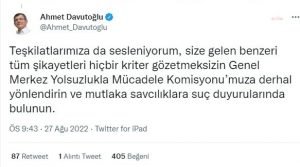 Davutoglu: “Iddialarin odagindaki isimler, derhal gorevlerinden istifa etmeli, savcilik harekete gecmeli”