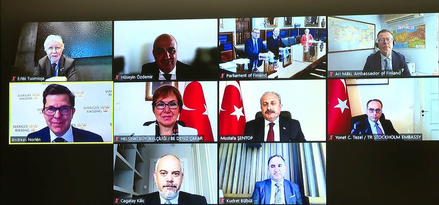 TBMM Başkanı Mustafa Şentop, Finlandiya Parlamentosu Başkanı Matti Vanhanen ve