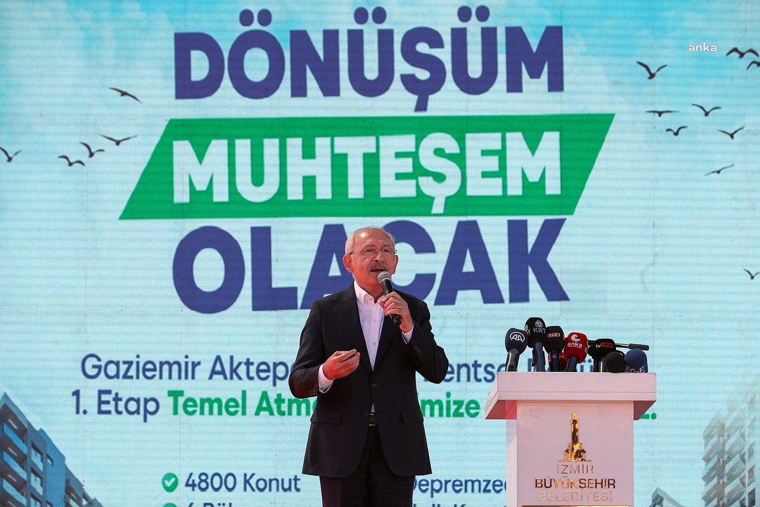 CHP Genel Başkanı Kemal Kılıçdaroğlu, İzmir’de katıldığı kentsel dönüşüm temel