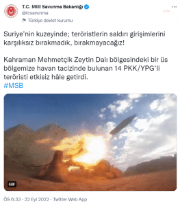 MSB: 14 PKK/YPG’li Terorist Etkisiz Hale Getirildi