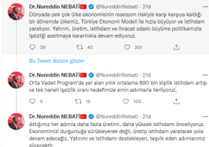 BAKAN NEBATI: TEK HANELI ISSIZLIK ORANI HEDEFIMIZE EMIN ADIMLARLA ILERLIYORUZ