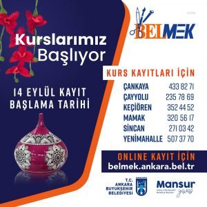ANKARA BUYUKSEHIR BELEDIYESI BELMEK’TE YENI DONEM KURS KAYITLARI BASLIYOR