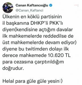 KAFTANCIOGLU'NA 'SOYLU'YA HAKARETTEN' PARA CEZASI: KAFTANCIOGLU: "HELAL PARA GULE GULE YESIN"