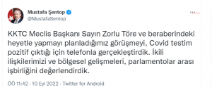 TBMM BASKANI SENTOP’UN KORONAVIRUS TESTI POZITIF CIKTI