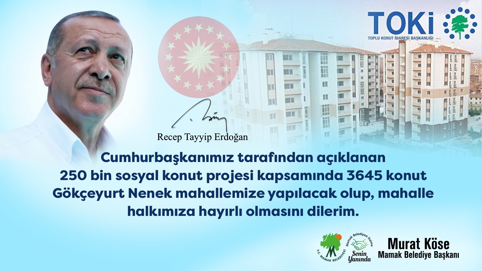 Cumhurbaşkanı Recep Tayyip Erdoğan’ın Cumhuriyet tarihinin en büyük sosyal konut