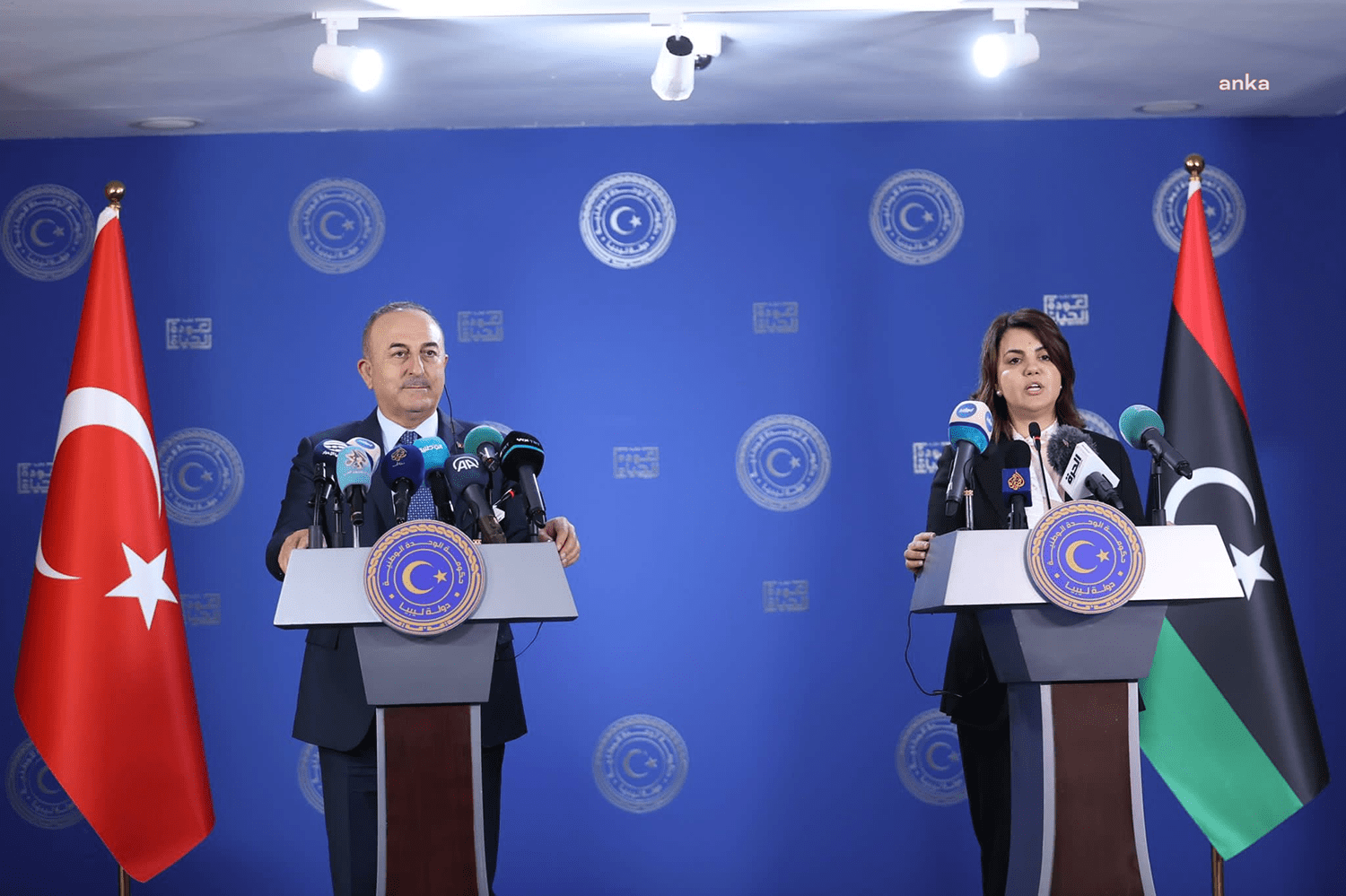 Dışişleri Bakanı Mevlüt Çavuşoğlu, Libyalı mevkidaşı Najla Mangoush ile yaptığı