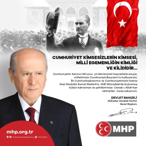 Devlet Bahceli: "Cumhur Ile Cumhuriyet Bilhassa Cumhurbaskanligi Hukumet Sistemi'yle Tam Bir Kenetlenme, Eksiksiz Bir Kucaklasma Donemine Gecmistir"