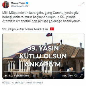 Mansur Yavas: “Atamizin Emanetini Hep Birlikte Gelecege Hazirliyoruz”