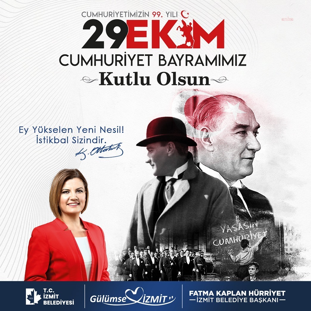 İzmit Belediyesi, Cumhuriyetin kuruluşunun 99’uncu yılını, 27 Ekim Perşembe günü