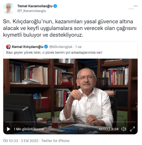 Karamollaoglu: Sayin Kilicdaroglu’nun, Kazanimlari Yasal Guvence Altina Alacak ve Keyfi Uygulamalara Son Verecek Olan Cagrisini Kiymetli Buluyor ve Destekliyoruz