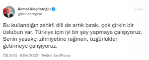 CHP Genel Baskani Kilicdaroglu’ndan Cumhurbaskani Erdogan’a: “Eger Arkasinda Yine Kurnaz Bir Ajanda Cikmazsa Tabii Ki Alevi Vatandaslarimiz Dahil Getireceginiz Oneriye Her Turlu Destegi Vermeye Haziriz”