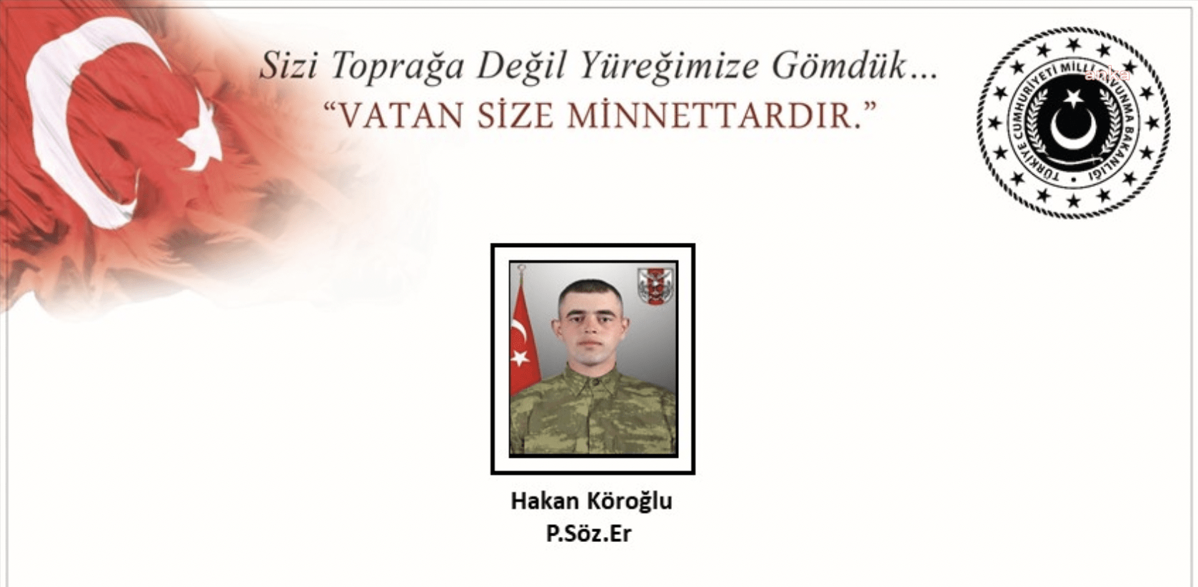 MSB Duyurdu: Pençe-Kilit Operasyonu Bölgesinde Piyade Sözleşmeli Er Hakan Köroğlu Açılan Taciz Atışı Sonucu, Piyade Uzman Çavuş Mustafa Işık Yıldırım Düşmesi Sonucu Şehit Oldu Millî Savunma Bakanlığı, Pençe-Kilit Operasyonu bölgesinde Piyade Uzman Çavuş Eyyüp