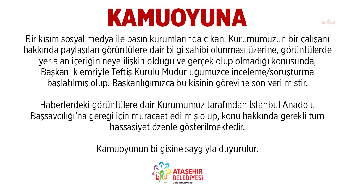 Ataşehir Belediyesi, sosyal medyada yer verilen ve 'rüşvet' iddiaları ile