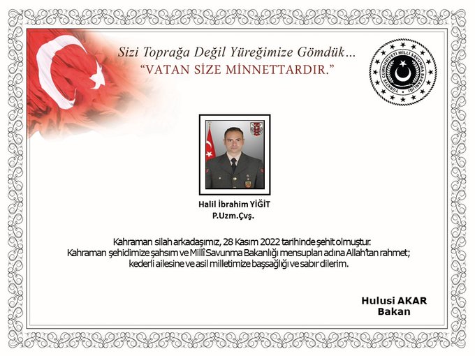 Milli Savunma Bakanlığı (MSB), Pençe-Kilit Operasyonu bölgesinde teröristlerce açılan taciz