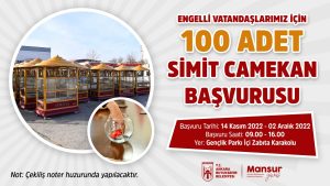 Engelli Vatandaslara Ekonomik Destek: 100 Simit Camekâni Dagitilacak