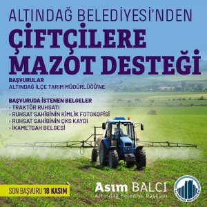Altindag Belediyesi’nden Ciftciye Mazot Destegi