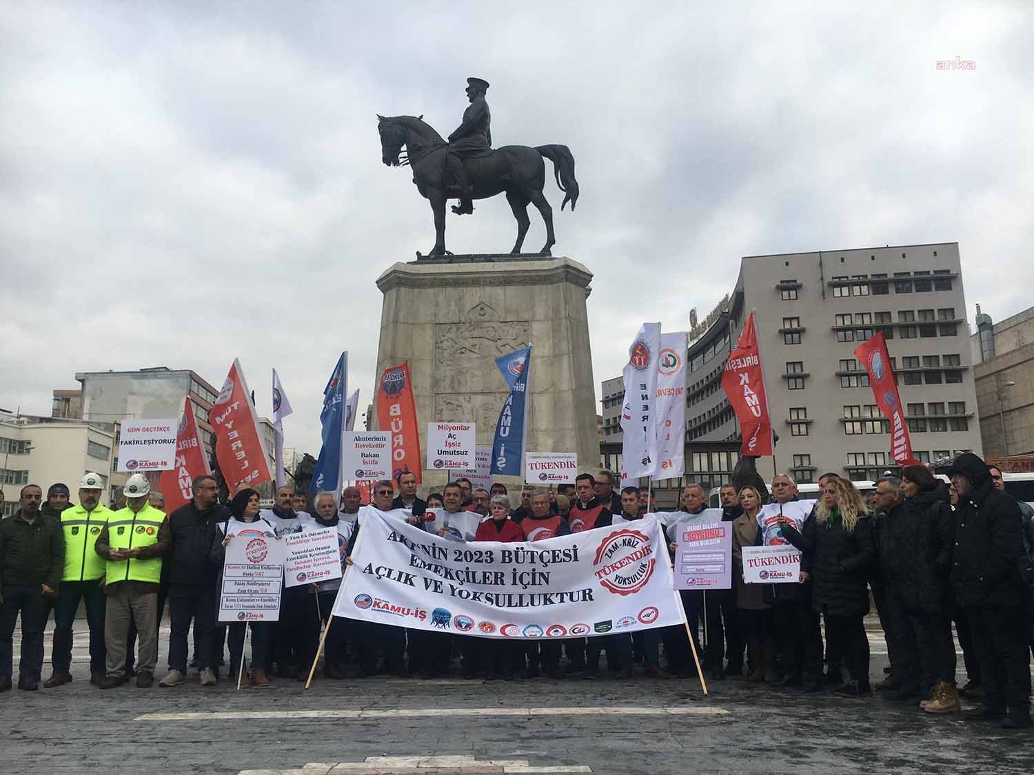 Birleşik Kamu İş Konfederasyonu üyeleri, TBMM Genel Kurulu’nda görüşülen 2023