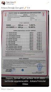 Ankara’da Ekmek 5 TL Oldu