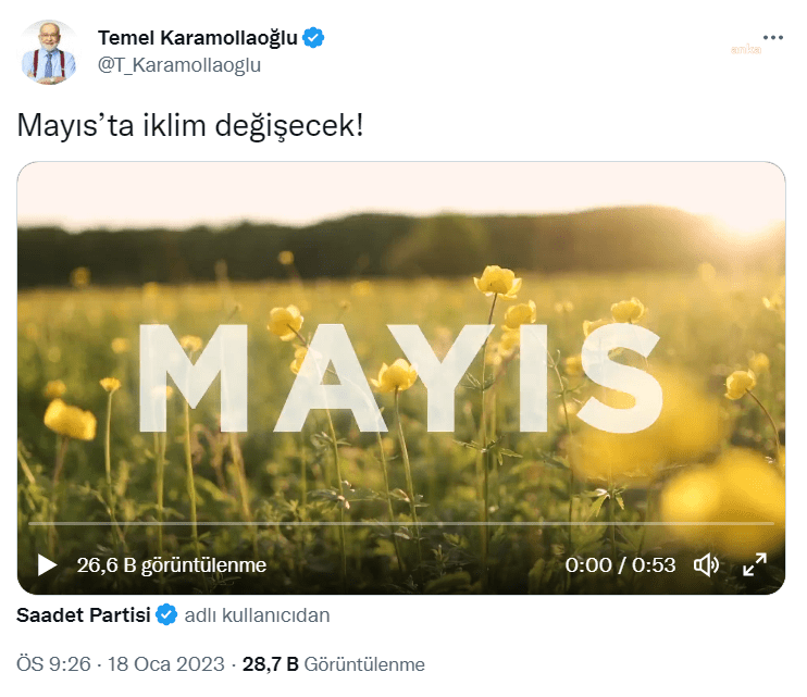 Saadet Partisi Genel Başkanı Temel Karamollaoğlu, Cumhurbaşkanı Recep Tayyip Erdoğan’ın