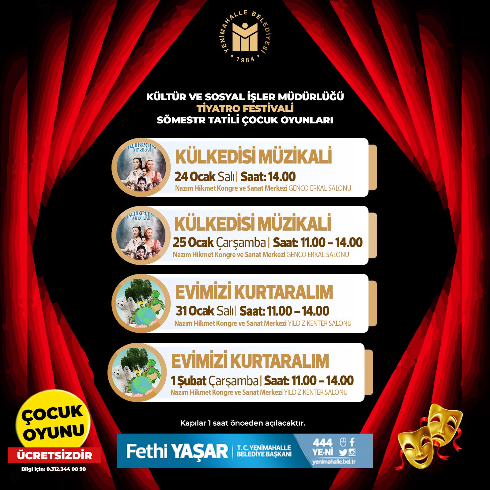 Yenimahalle Belediyesi, ilçe sınırları içerisinde ikamet eden çocuklara sömestrde unutamayacakları