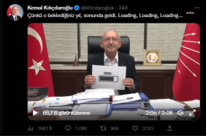 CHP Genel Baskani Kilicdaroglu: “Loading Halkim, Loading… O Beklediginiz Yil, Bu Yil Olacak. Bay Kemal’i Bekleyin. Iyi Seneler”