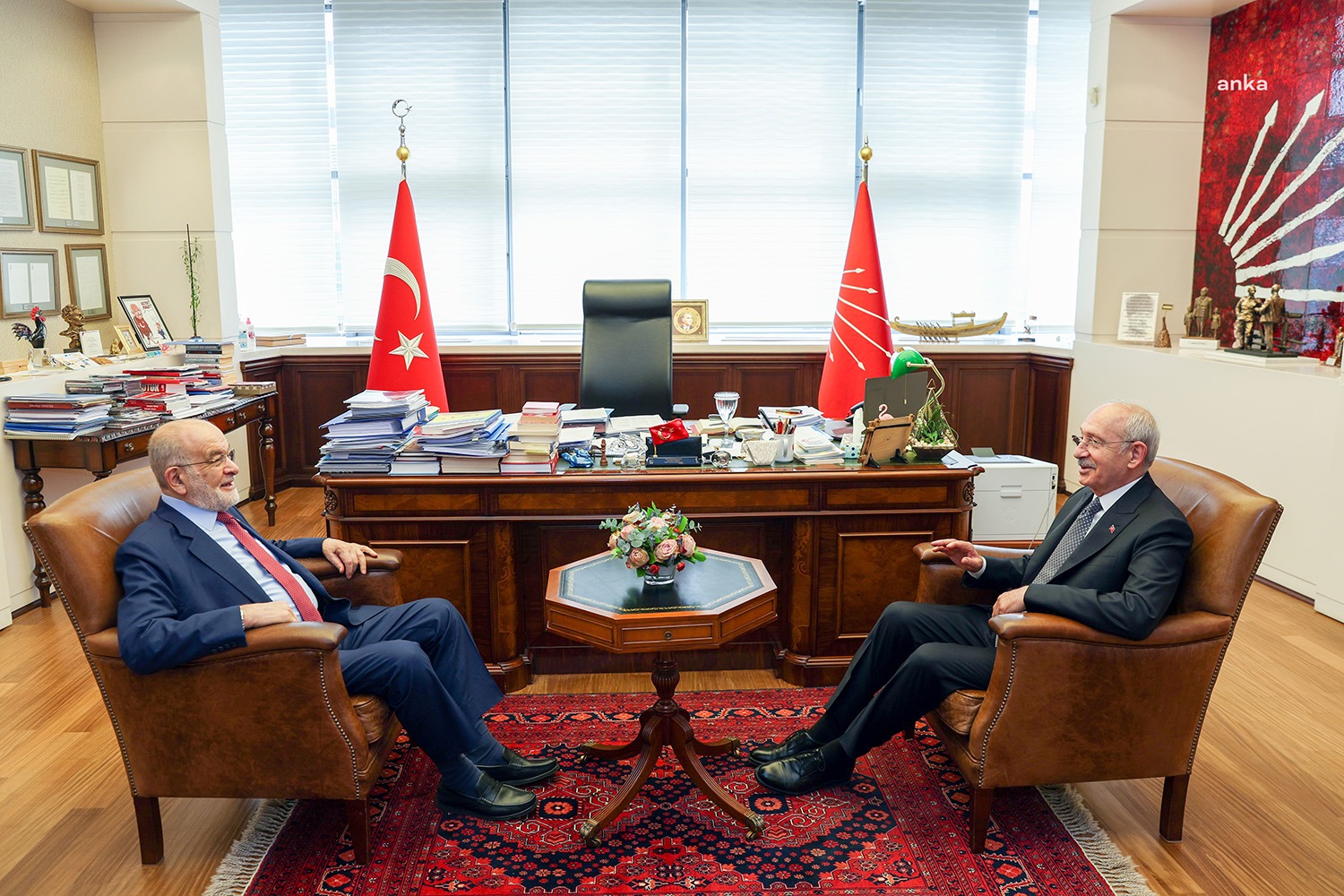 CHP Genel Başkanı Kemal Kılıçdaroğlu, Saadet Partisi Genel Başkanı Temel