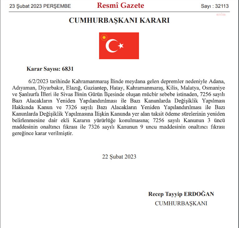 yapilandirilan-borclarin-odemeleri-deprem-bolgesinde-mucbir-sebep-halinin-sonuna-ertelendi