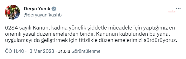 aile-bakani-derya-yanik-6284un-varliginin-tartismaya-acilmasi-dahi-bizce-kabul-edilemez