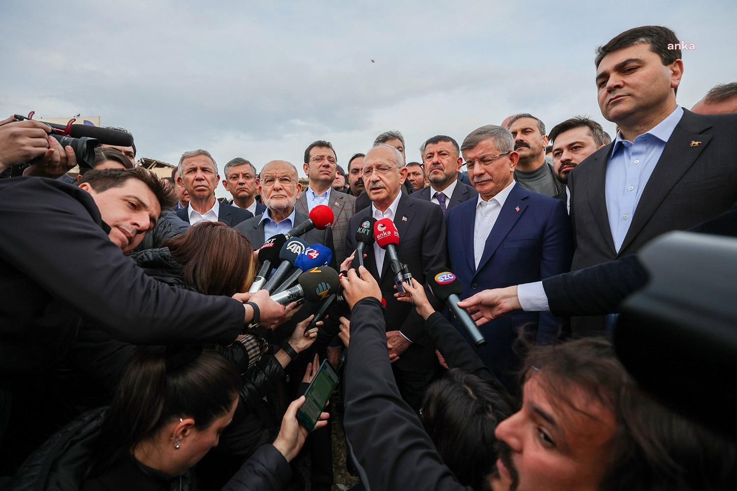 Millet İttifakı siyasi partilerinin genel başkanları, Malatya’da depremzedeleri ziyaret etti.