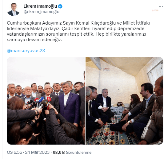 ekrem-imamoglu-malatyada-cadirkentleri-ziyaret-edip-depremzede-vatandaslarimizin-sorunlarini-tespit-ettik-hep-birlikte-yaralarimizi-sarmaya-devam-edecegiz