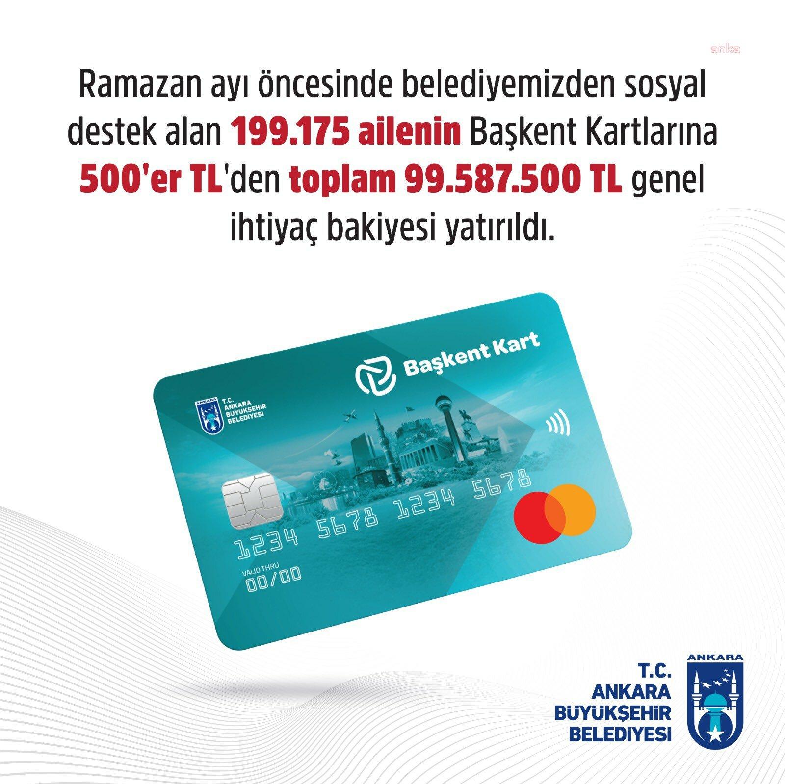Ankara Büyükşehir Belediyesi (ABB), sosyal yardım alan ailelere Ramazan ayı