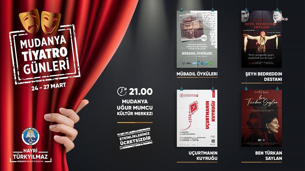 Mudanya Belediyesi, Dünya Tiyatrolar Günü kapsamında 24-27 Mart 2023 tarihlerinde