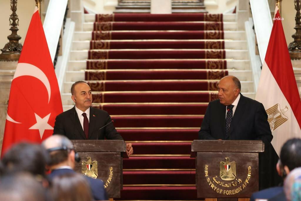Dışişleri Bakanı Mevlüt Çavuşoğlu, Kahire’deki Tahrir Sarayı’nda, Mısır Dışişleri Bakanı