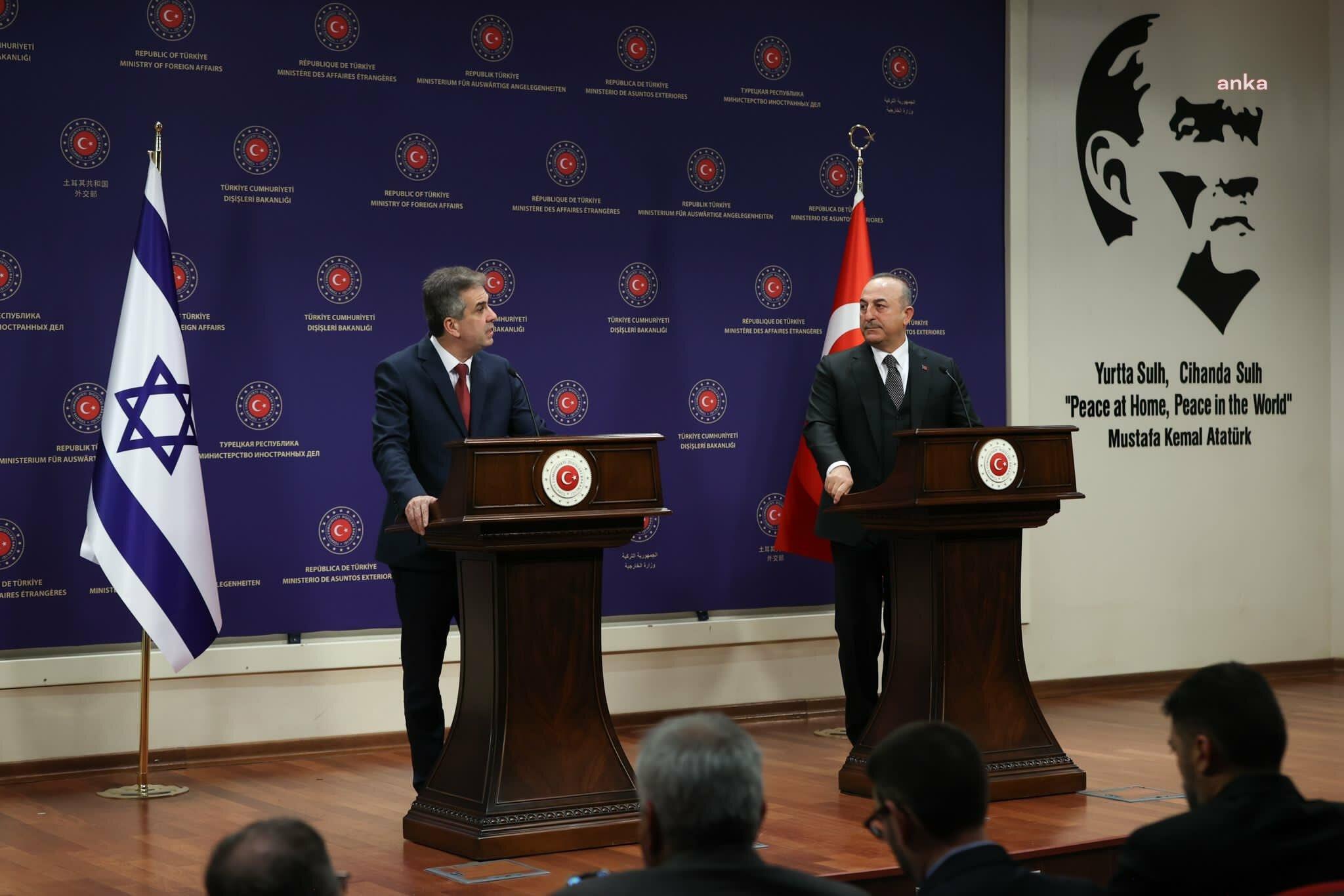 Dışişleri Bakanı Mevlüt Çavuşoğlu, bugün İsrail Dışişleri Bakanı Eli Cohen