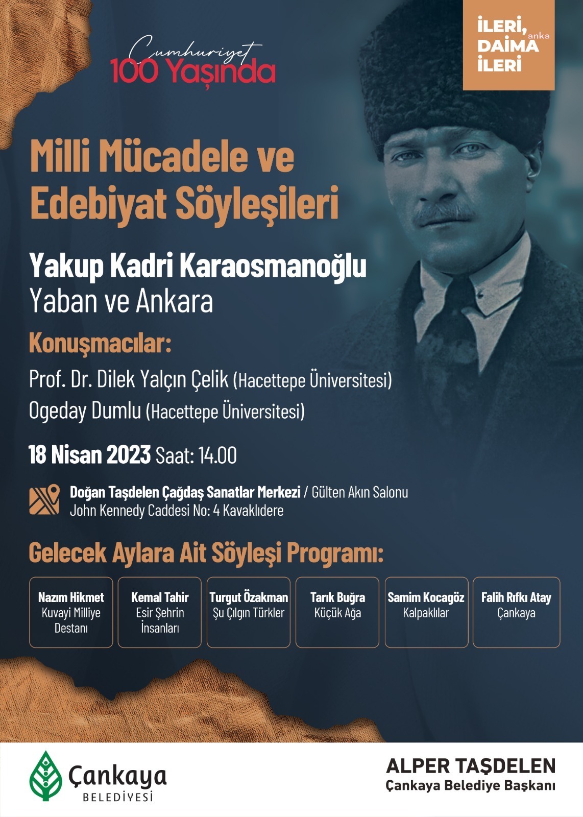 Çankaya Belediyesi, Cumhuriyet’in 100. yılı kutlamalarına, ‘Milli Mücadele ve Edebiyat’
