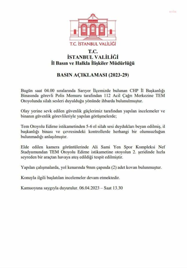 istanbul-valiliginden-chp-istanbul-il-baskanligi-onunde-acilan-ates-ile-ilgili-aciklama-hizla-seyreden-bir-aractan-havaya-ates-edildi