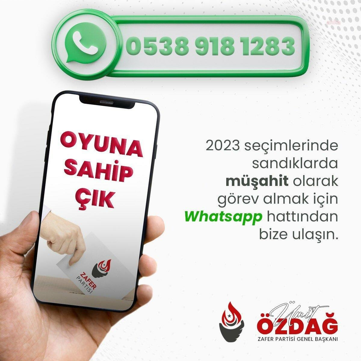 Zafer Partisi’nden “Sandıklara Sahip Çıkın” Çağrısı Zafer Partisi Bürokrasi ile İlişkiler ve Sivil Toplum Kuruluşlardan Sorumlu