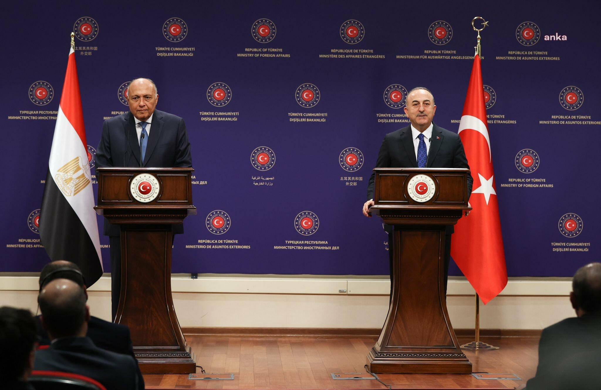 Dışişleri Bakanı Mevlüt Çavuşoğlu, Mısır Dışişleri Bakanı Semih Şükri ile